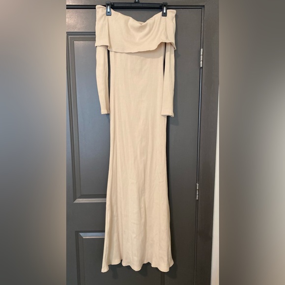 Fashion Nova Nayeli Snatched Maxi Dress- Cream - Picture 1 of 4
